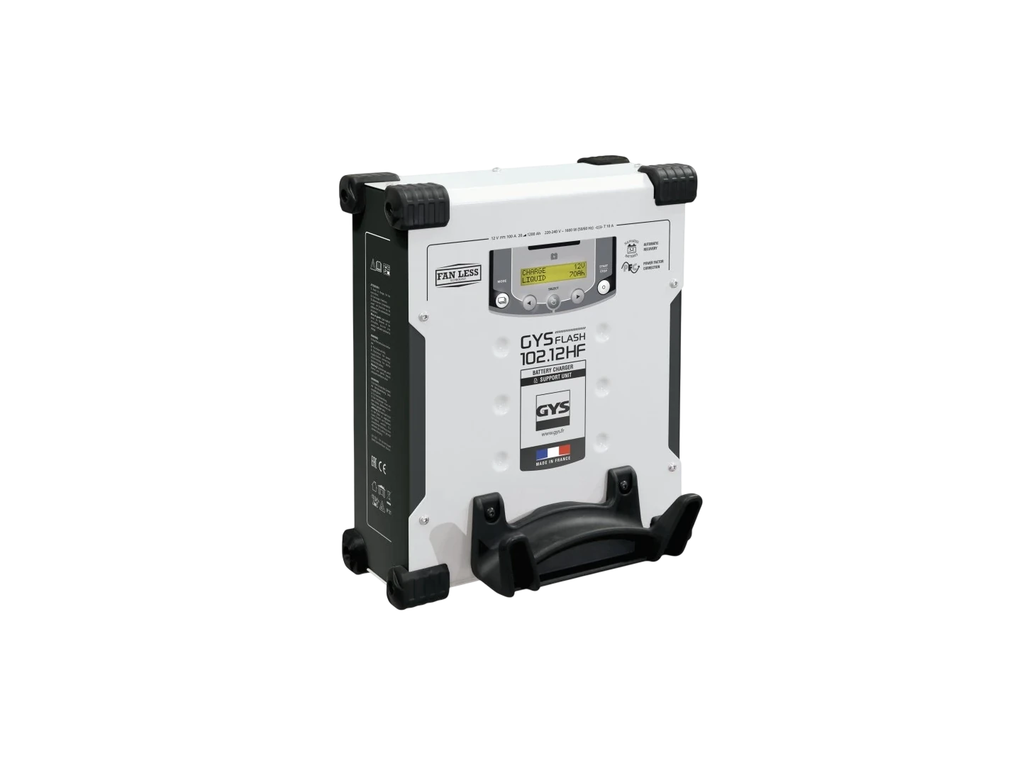 GYSFLASH battery support used during workshop diagnostics and programming
