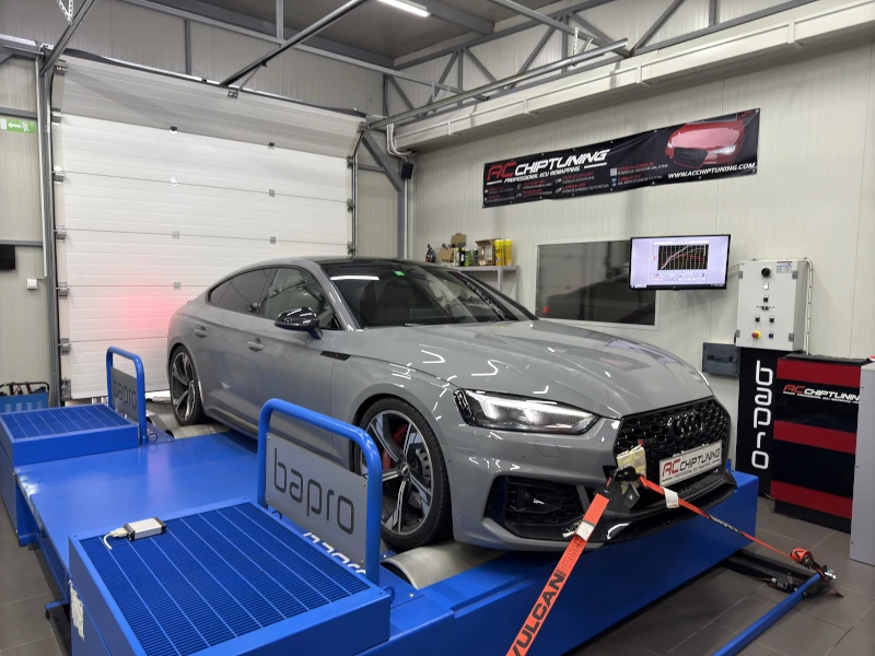 Audi RS5 2.9 V6 BiTurbo 450HP 2019MY dyno result from AC ChipTuning garage