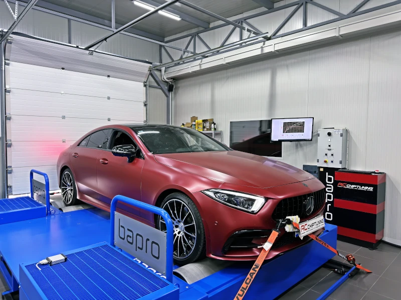 Mercedes CLS 53 AMG 3.0T 435HP 2019MY dyno result from AC ChipTuning garage