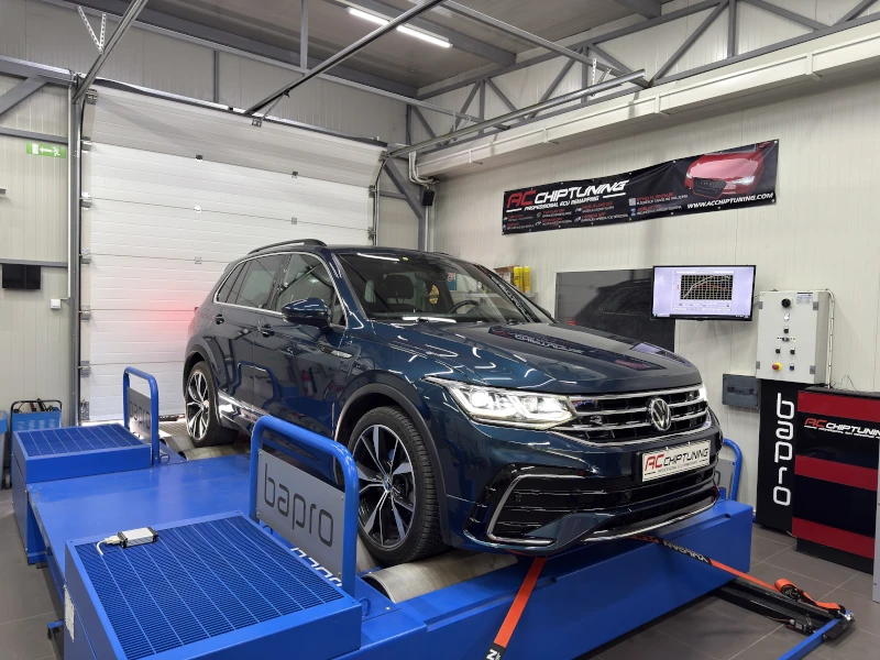 VW Tiguan 2.0 TDI 150HP 2022MY DSG dyno result from AC ChipTuning garage
